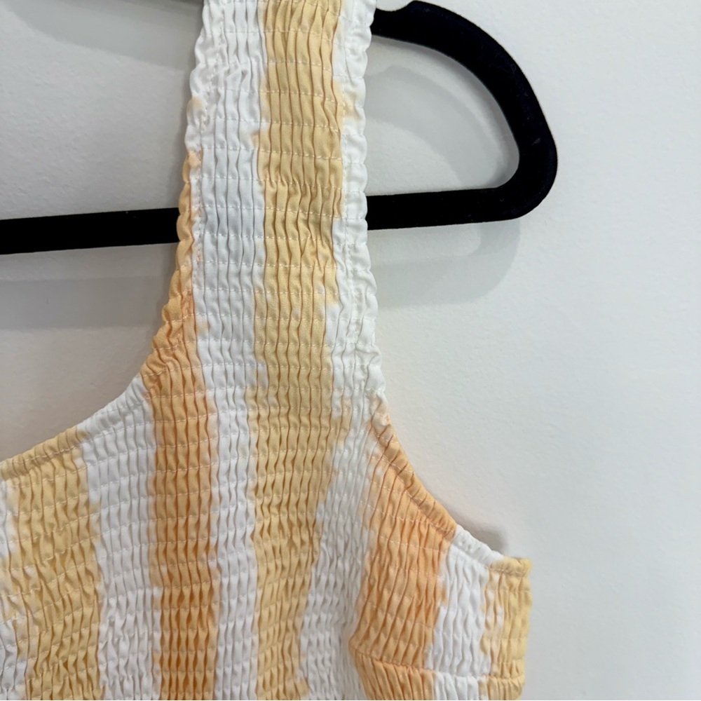 Petal & Pup Yellow and White Striped One-Shoulder Sundress - Picture 6 of 9